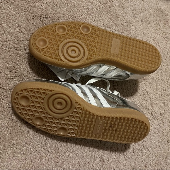 adidas Samba Silver and White Sneakers - Picture 6 of 7